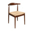 Walnut Wood Horn Chair with Natural Rope Seat