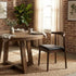 Chivari Walnut Finish Wood Horn Chair with Black Vinyl Cushion CHWWL-SHVBL-KT
