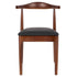 Chivari Walnut Finish Wood Horn Chair with Black Vinyl Cushion CHWWL-SHVBL-KT