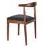 Chivari Walnut Finish Wood Horn Chair with Black Vinyl Cushion CHWWL-SHVBL-KT