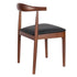 Chivari Walnut Finish Wood Horn Chair with Black Vinyl Cushion CHWWL-SHVBL-KT