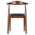 Chivari Walnut Finish Wood Horn Chair with Black Vinyl Cushion CHWWL-SHVBL-KT