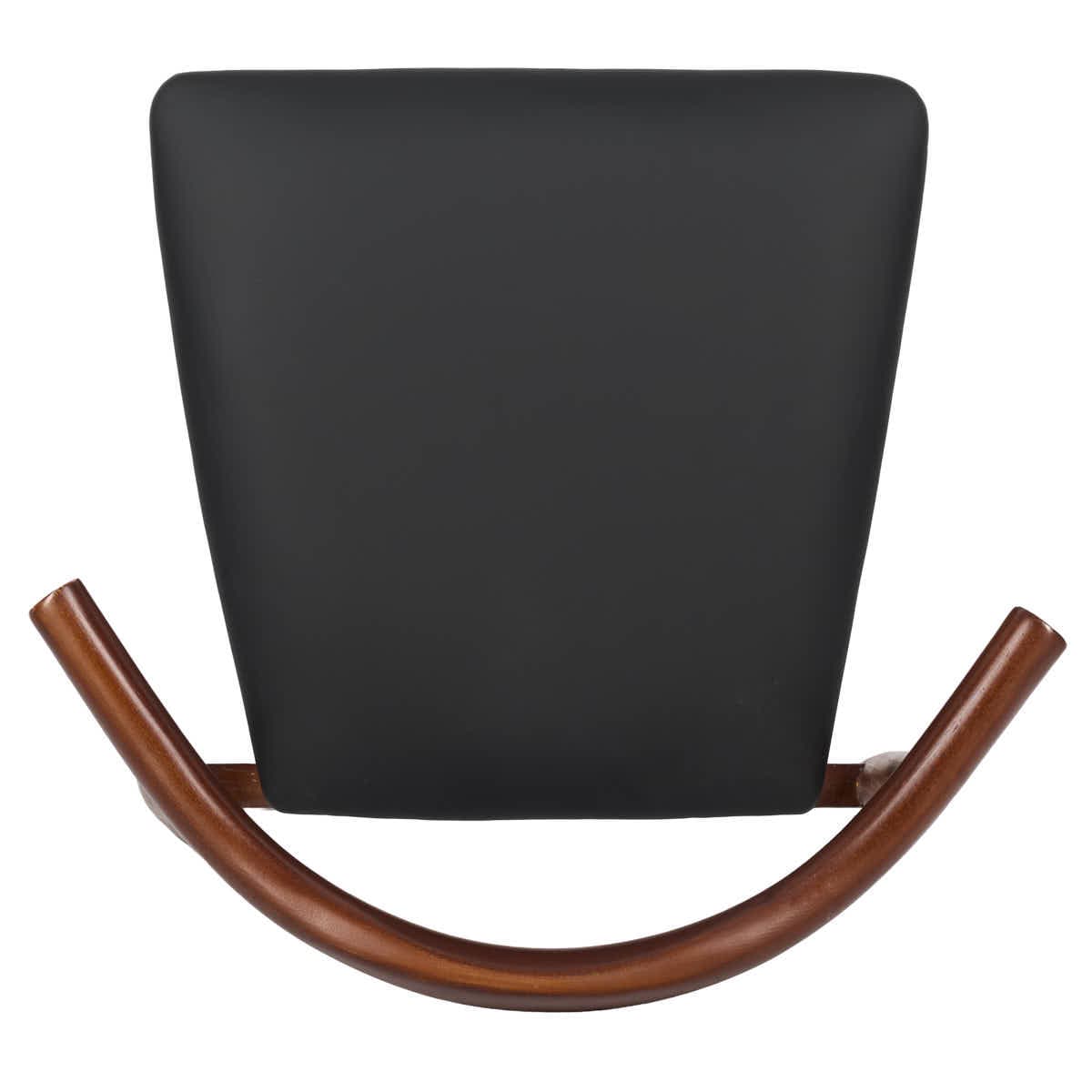 Chivari Walnut Finish Wood Horn Chair with Black Vinyl Cushion CHWWL-SHVBL-KT