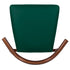 Walnut Finish Wood Horn Chair with Hunter Green Vinyl Cushion