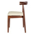 Chivari Walnut Finish Wood Horn Chair with Ivory Vinyl Cushion CHWWL-SHVIV-KT