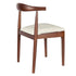 Chivari Walnut Finish Wood Horn Chair with Ivory Vinyl Cushion CHWWL-SHVIV-KT