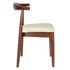 Chivari Walnut Finish Wood Horn Chair with Ivory Vinyl Cushion CHWWL-SHVIV-KT