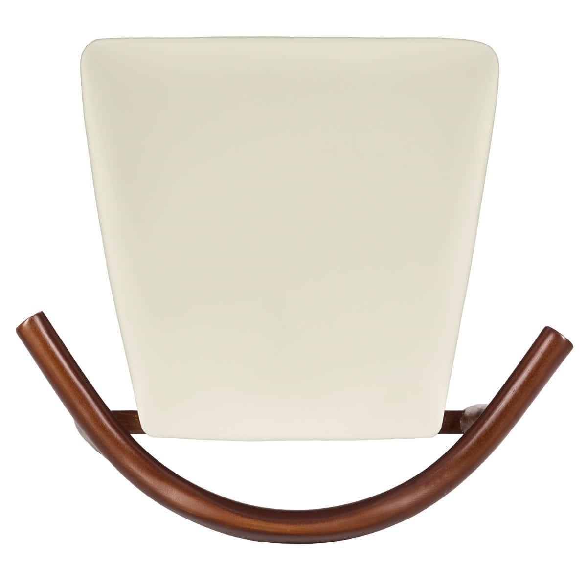 Chivari Walnut Finish Wood Horn Chair with Ivory Vinyl Cushion CHWWL-SHVIV-KT