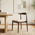Chivari Walnut Finish Wood Horn Chair with Ivory Vinyl Cushion CHWWL-SHVIV-KT