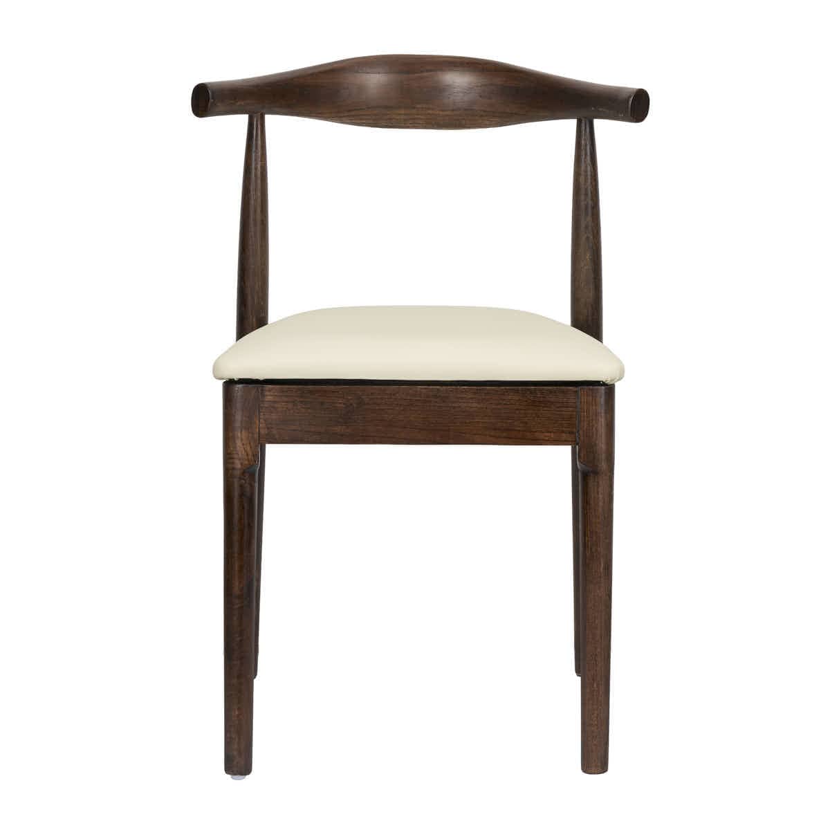 Chivari Walnut Horn Wood Chair with Ivory Vinyl Cushion CHWWL-SHVIV-KT