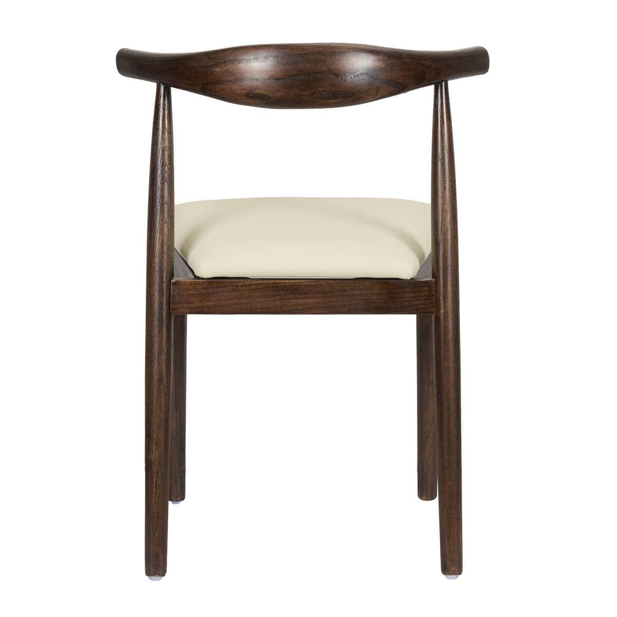 Chivari Walnut Horn Wood Chair with Ivory Vinyl Cushion CHWWL-SHVIV-KT