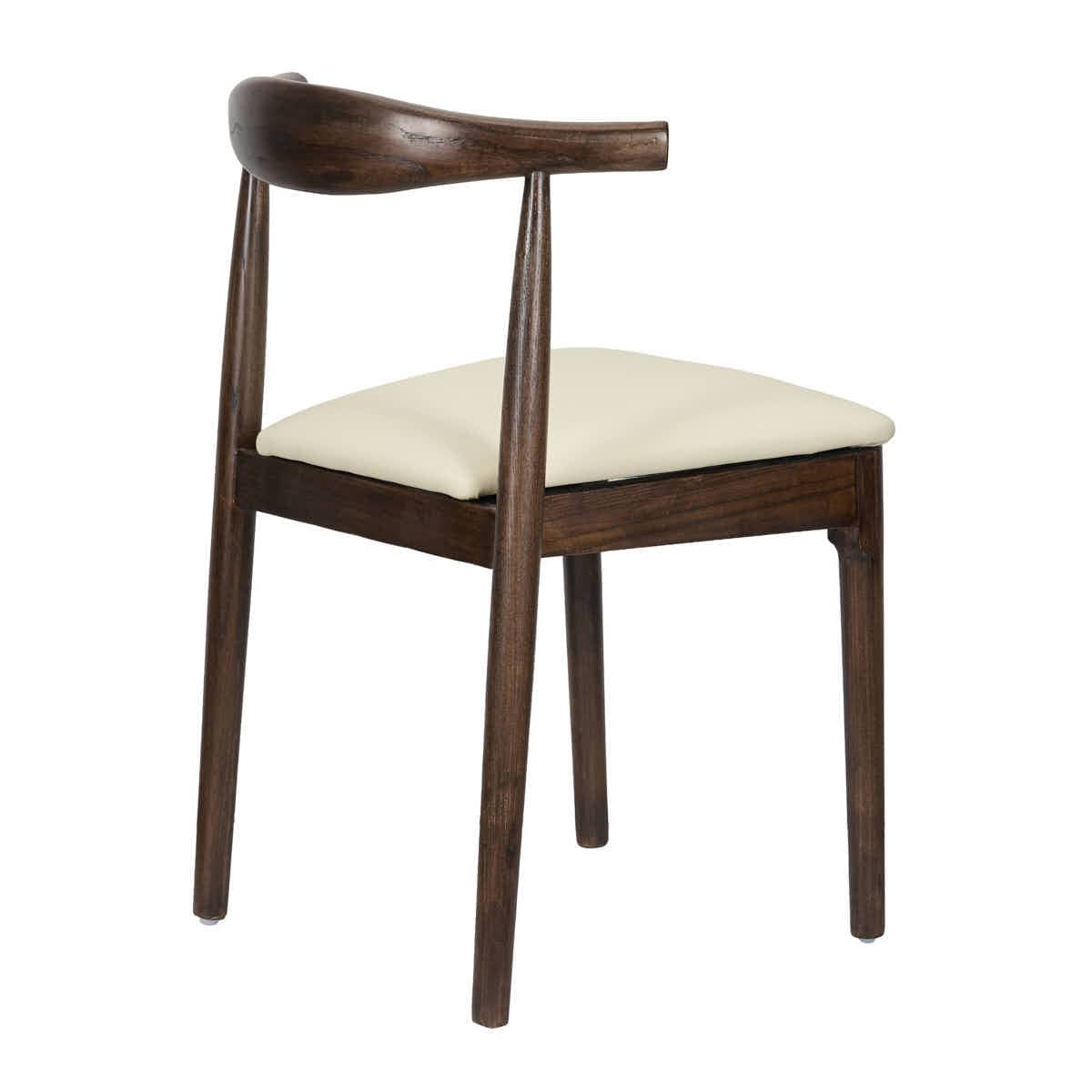 Chivari Walnut Horn Wood Chair with Ivory Vinyl Cushion CHWWL-SHVIV-KT