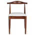 Chivari Walnut Finish Wood Horn Chair with White Vinyl Cushion CHWWL-SHVWH-KT