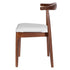 Chivari Walnut Finish Wood Horn Chair with White Vinyl Cushion CHWWL-SHVWH-KT