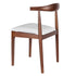 Chivari Walnut Finish Wood Horn Chair with White Vinyl Cushion CHWWL-SHVWH-KT