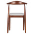 Chivari Walnut Finish Wood Horn Chair with White Vinyl Cushion CHWWL-SHVWH-KT