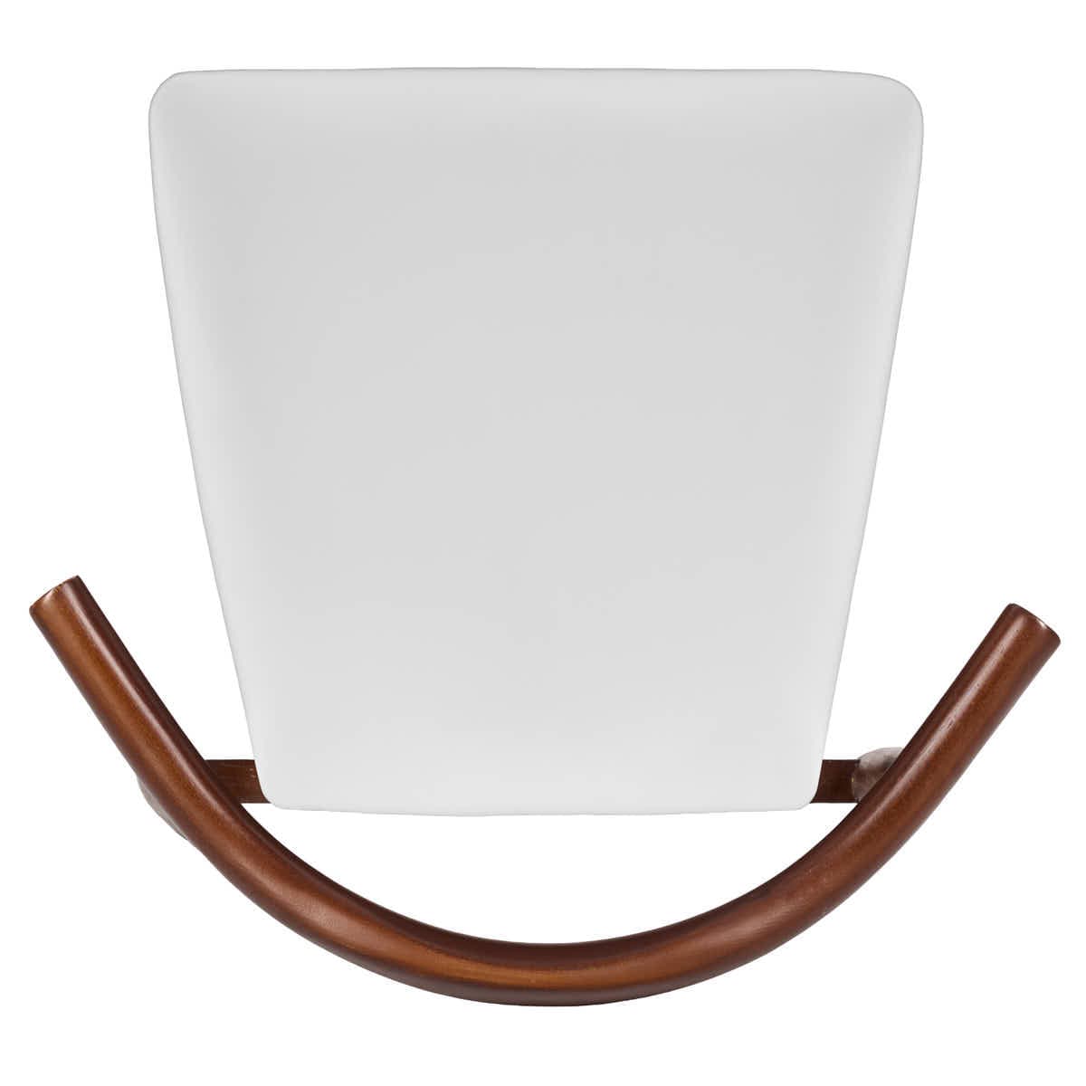 Chivari Walnut Finish Wood Horn Chair with White Vinyl Cushion CHWWL-SHVWH-KT