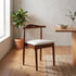 Chivari Walnut Finish Wood Horn Chair with White Vinyl Cushion CHWWL-SHVWH-KT