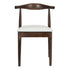 Chivari Walnut Horn Wood Chair with White Vinyl Cushion CHWWL-SHVWH-KT