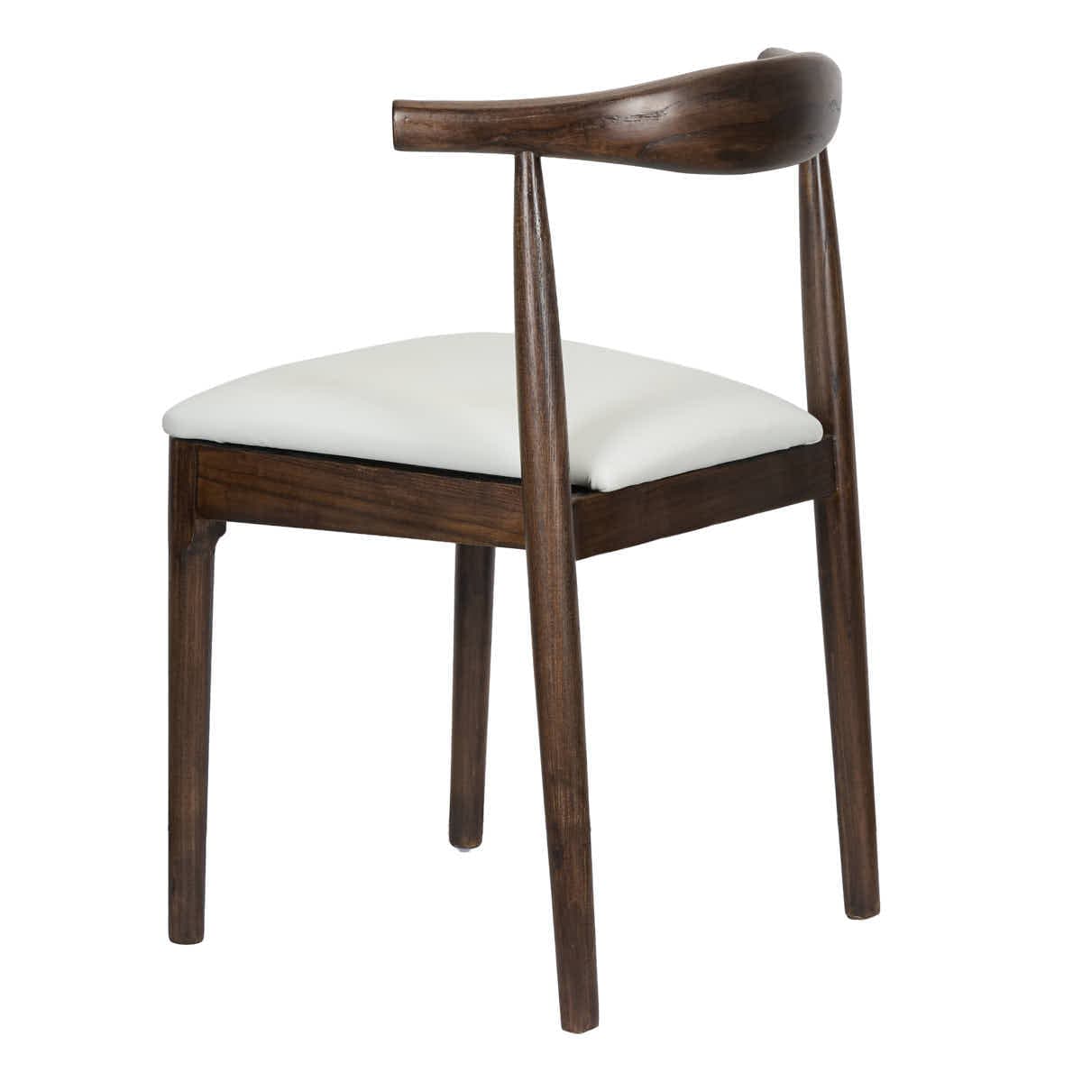Chivari Walnut Horn Wood Chair with White Vinyl Cushion CHWWL-SHVWH-KT