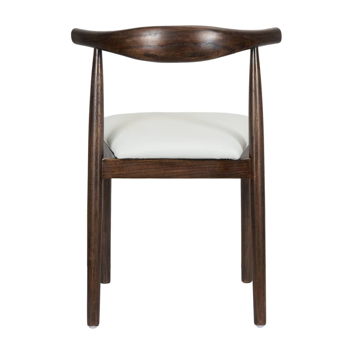 Chivari Walnut Horn Wood Chair with White Vinyl Cushion CHWWL-SHVWH-KT
