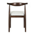 Chivari Walnut Horn Wood Chair with White Vinyl Cushion CHWWL-SHVWH-KT