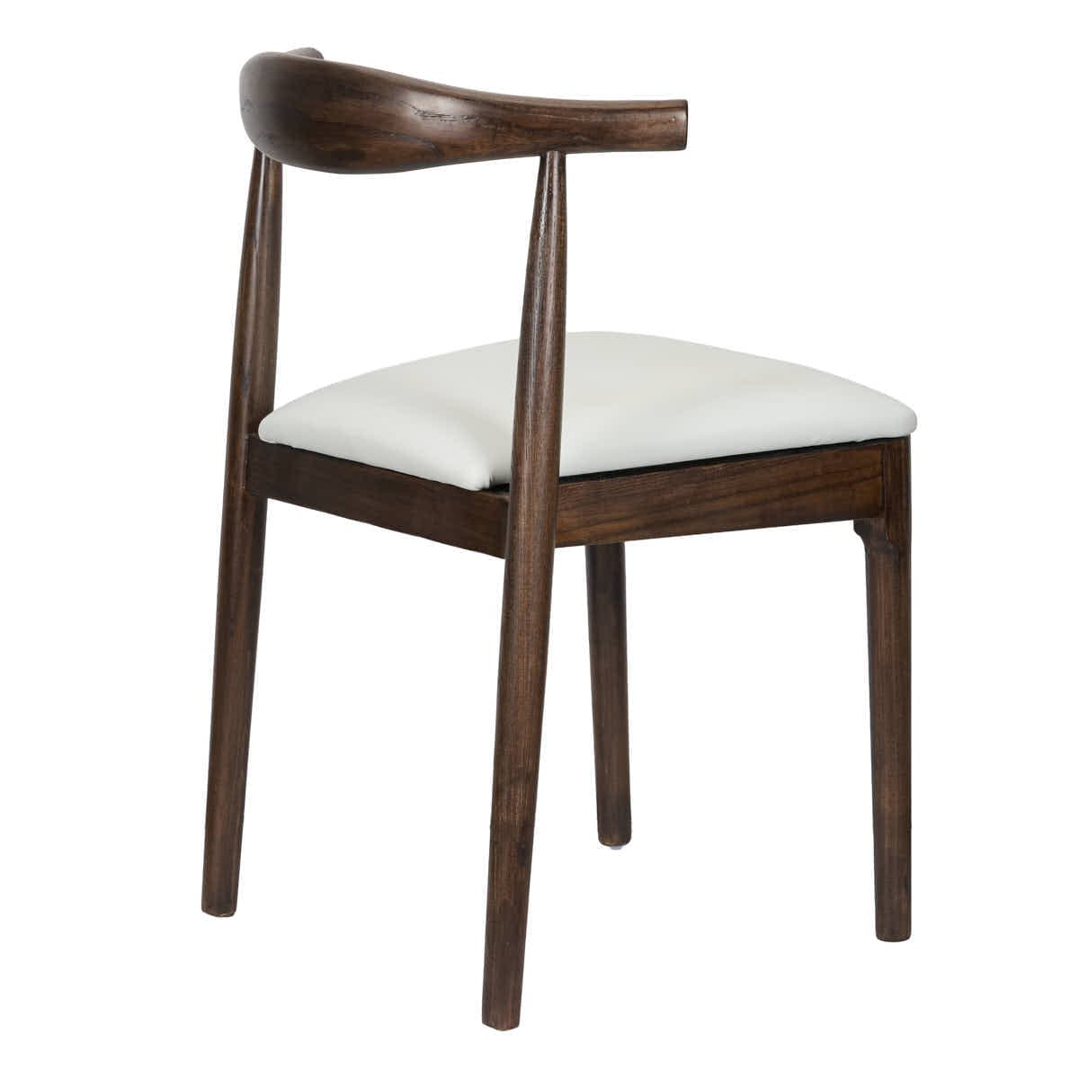 Chivari Walnut Horn Wood Chair with White Vinyl Cushion CHWWL-SHVWH-KT