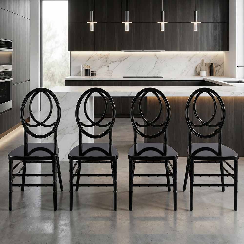 Black ToughResin™ Infinity Chair - 4 Pack - Some Assembly Required