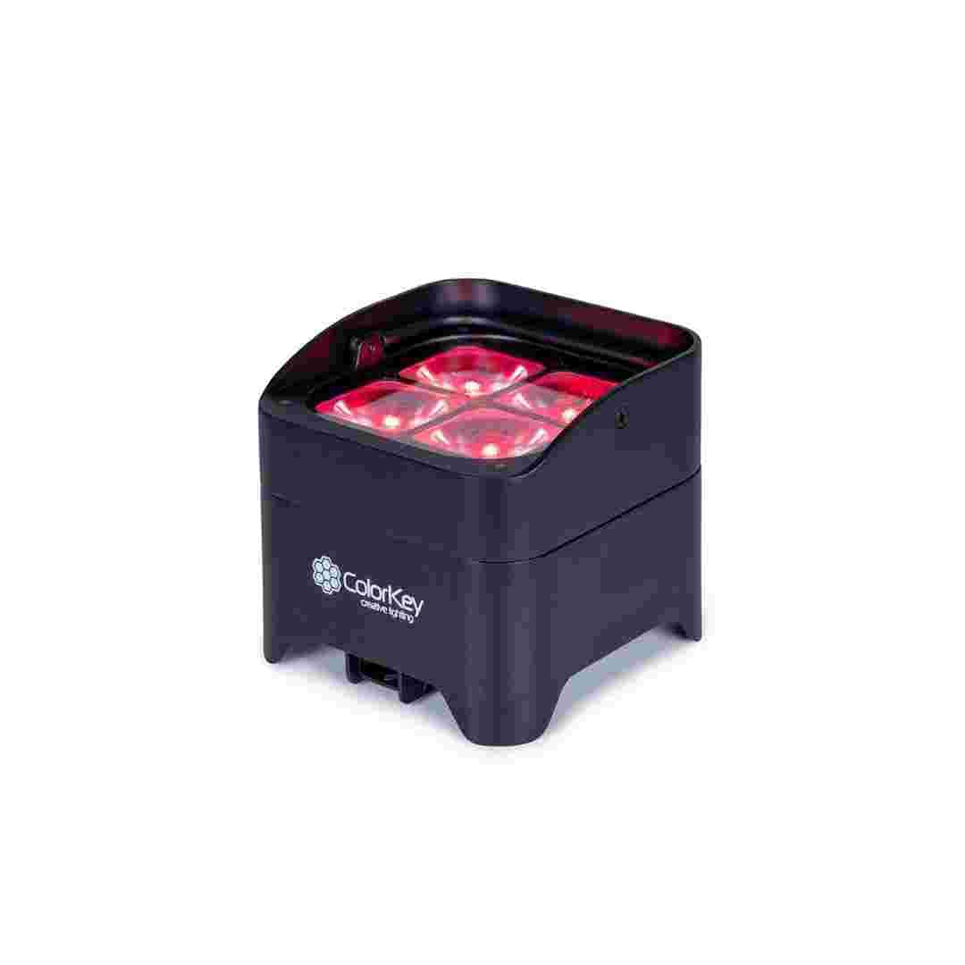 ColorKey Black ColorKey MobilePar Mini HEX 4 MKII 8 Pack Wireless Battery Uplight Bundle with Charging Road Case CKU-6228-KIT