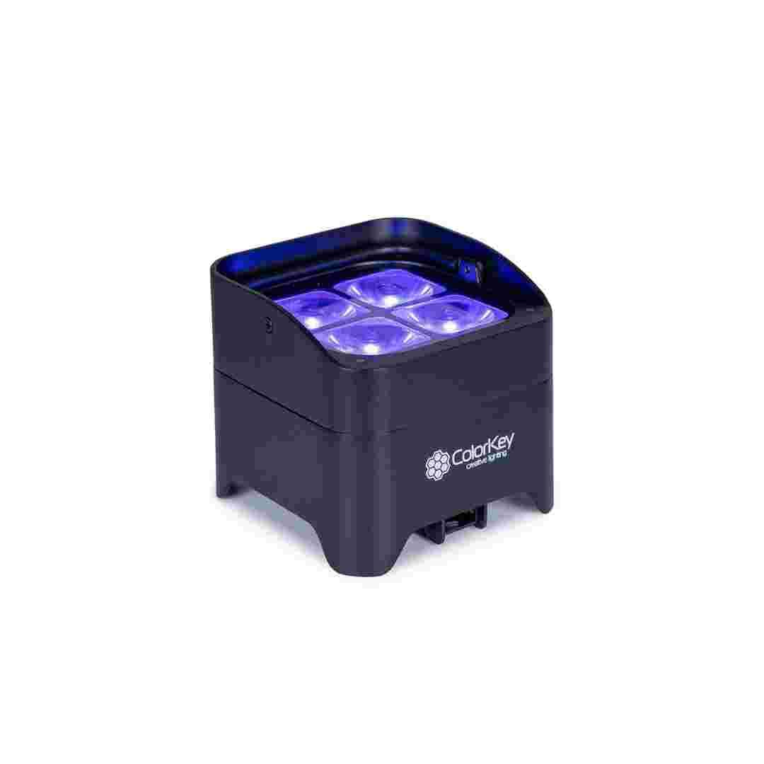 ColorKey Black ColorKey MobilePar Mini HEX 4 MKII 8 Pack Wireless Battery Uplight Bundle with Charging Road Case CKU-6228-KIT