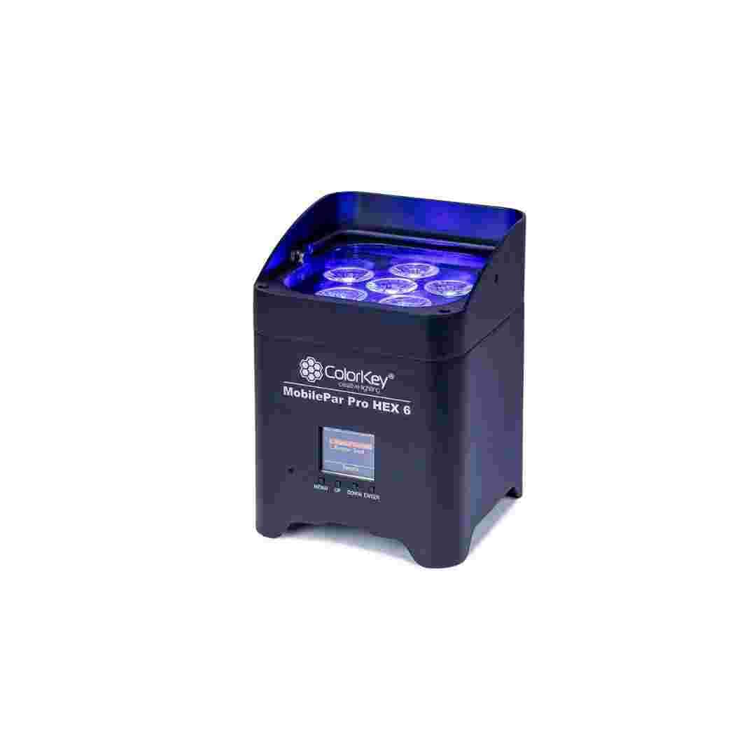 ColorKey ColorKey MobilePar Pro Hex 6 Wireless Battery Powered Uplight 8 Pack with Charging Road Case CKU-6238-KIT