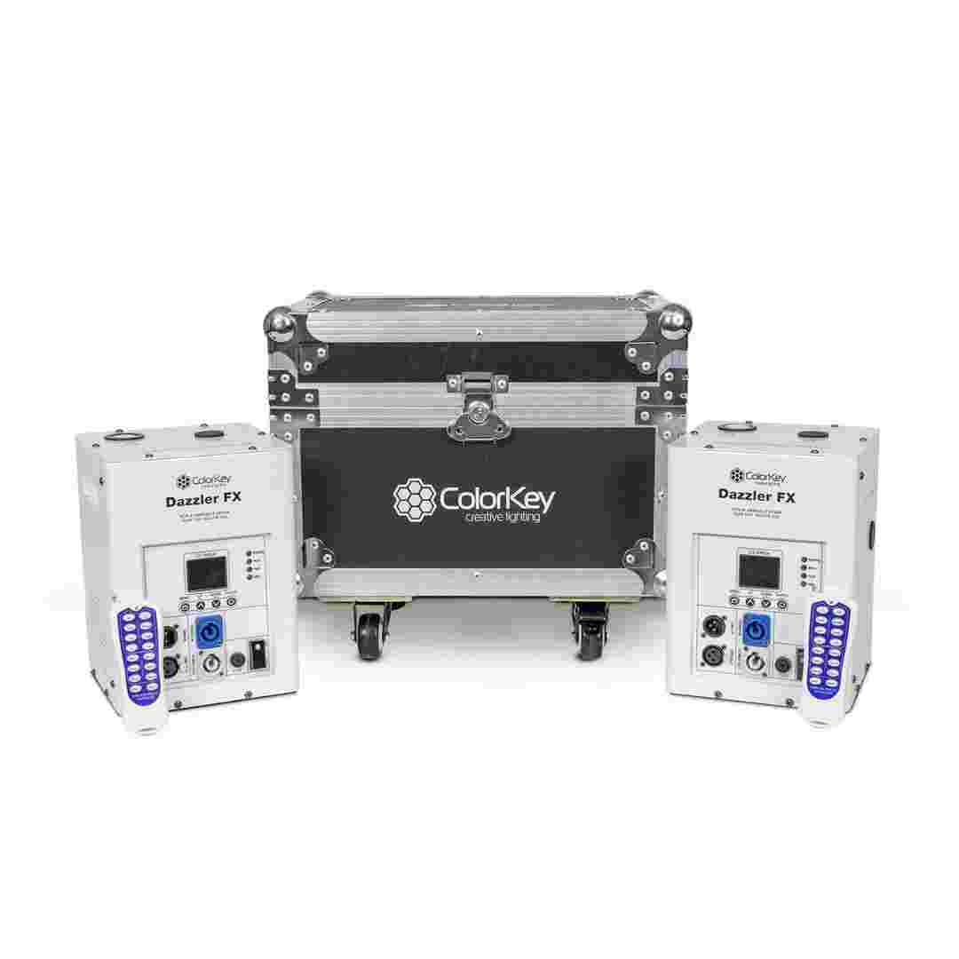 ColorKey ColorKey Dazzler FX MKII 2 Pack Cold Spark Machines with Road Case White CKU-7713