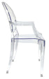 Clear Resin Oval Back Louis Ghost Chair with Arms