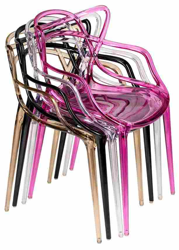 Chivari Fuchsia Clear Resin Orbit Chair CSRF-ZG-T