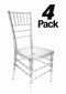 Chivari Clear Resin Pro-Clear Chiavari Chair 4 Chair Bundle (Per Chair Price Shown - Sold only in Quantities of 4) Some Assembly Required CCRC-U-ZG-T-4