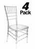 Chivari Clear Resin Pro-Clear Chiavari Chair 4 Chair Bundle (Per Chair Price Shown - Sold only in Quantities of 4) Some Assembly Required CCRC-U-ZG-T-4