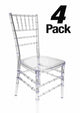 Chivari Clear Resin Pro-Clear Chiavari Chair 4 Chair Bundle (Per Chair Price Shown - Sold only in Quantities of 4) Some Assembly Required CCRC-U-ZG-T-4