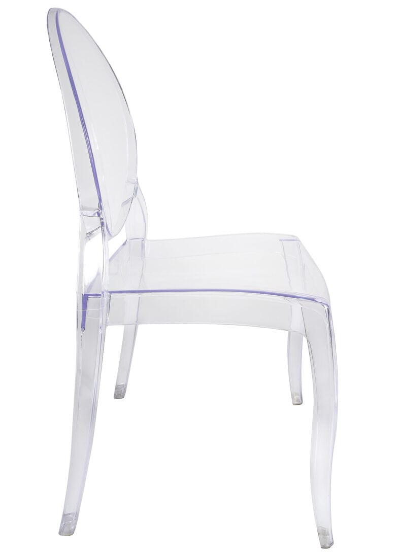 Chivari Clear Resin Oval Back Sophia Ghost Chair CGRS-ZG-T