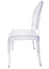 Chivari Clear Resin Oval Back Sophia Ghost Chair CGRS-ZG-T