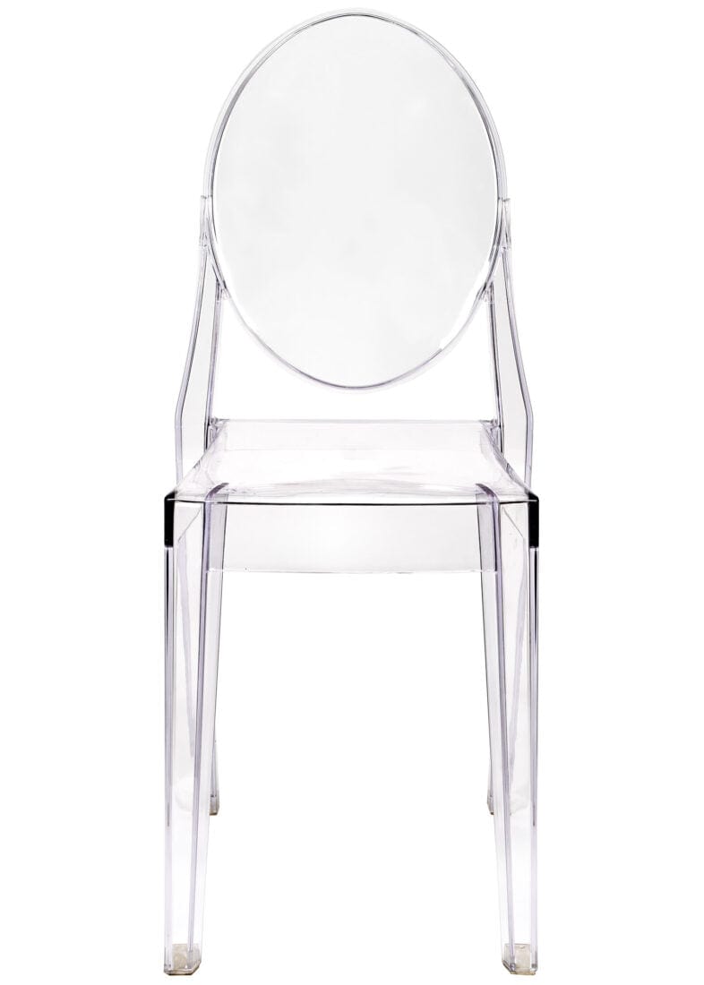 Clear Resin Oval Back Victoria Ghost Chair