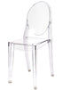 Chivari Clear Resin Oval Back Victoria Ghost Chair CGRVC-ZG-T