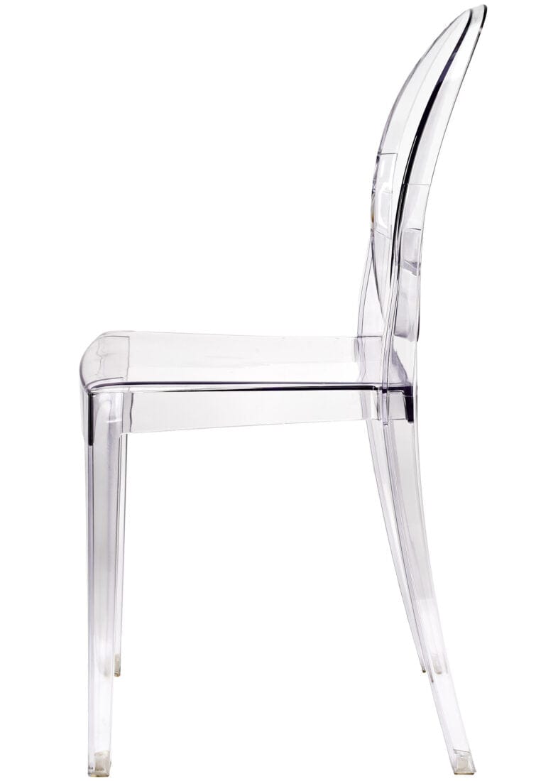 Chivari Clear Resin Oval Back Victoria Ghost Chair CGRVC-ZG-T