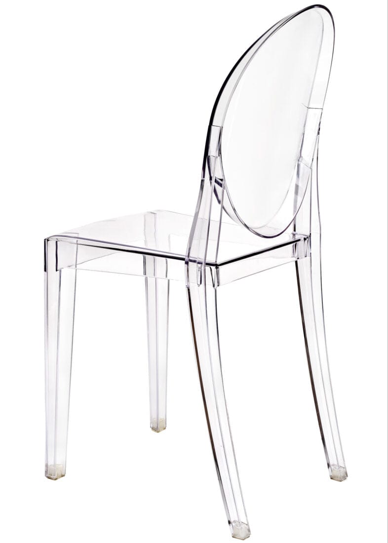 Chivari Clear Resin Oval Back Victoria Ghost Chair CGRVC-ZG-T