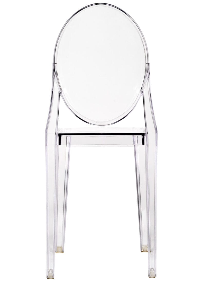 Chivari Clear Resin Oval Back Victoria Ghost Chair CGRVC-ZG-T