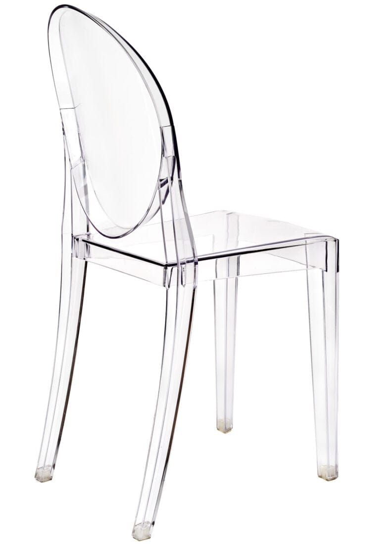 Chivari Clear Resin Oval Back Victoria Ghost Chair CGRVC-ZG-T