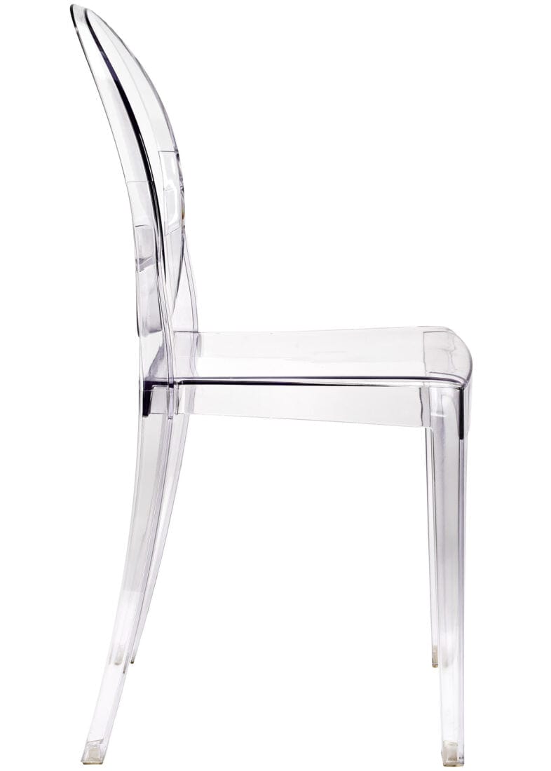Chivari Clear Resin Oval Back Victoria Ghost Chair CGRVC-ZG-T