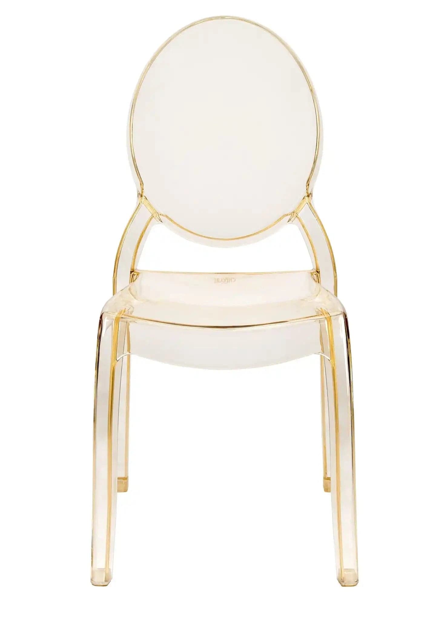 Gold Clear Resin Oval Back Sophia Ghost Chair