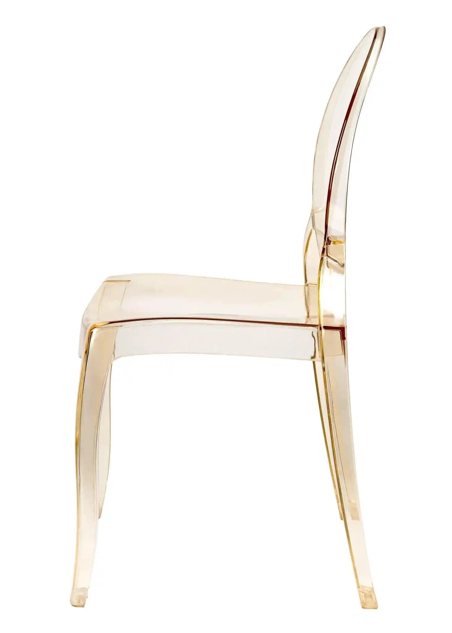 Chivari Gold Clear Resin Oval Back Sophia Ghost Chair CGSRG-ZG-T