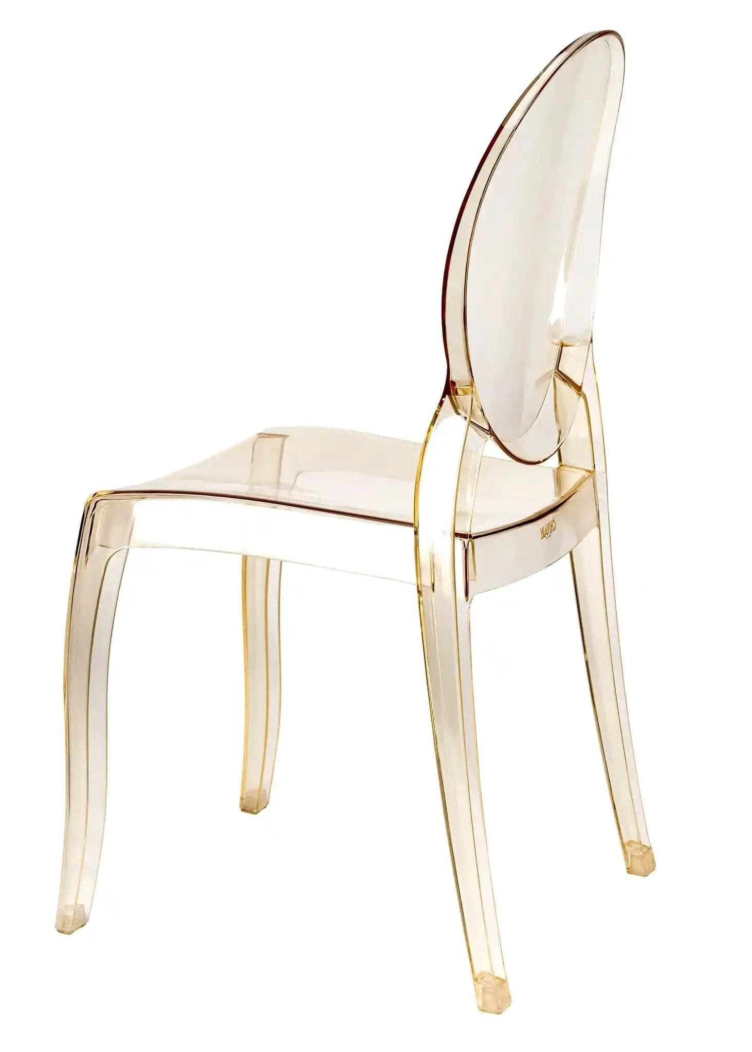 Chivari Gold Clear Resin Oval Back Sophia Ghost Chair CGSRG-ZG-T