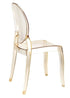 Chivari Gold Clear Resin Oval Back Sophia Ghost Chair CGSRG-ZG-T